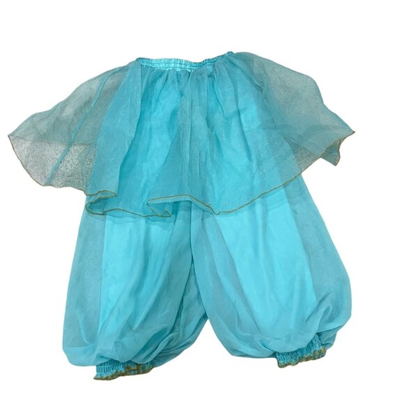 Disney Castle Collection Girls Aladdin Costume Pants Size 13 Turquoise & Gold - Picture 2 of 7